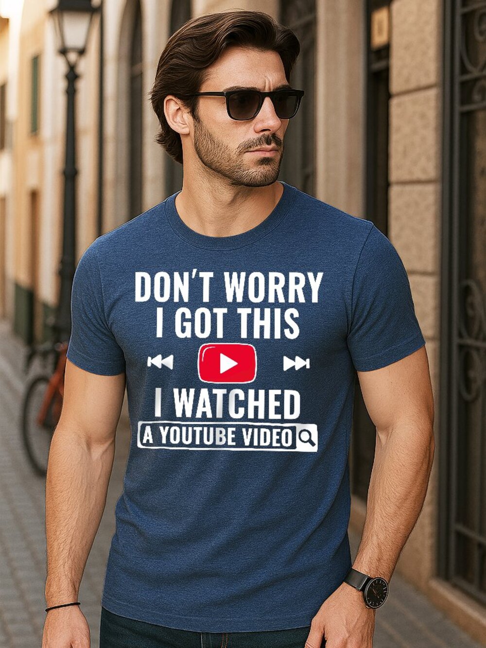 Men’s Dont worry I watched Youtube Video Funny Graphic T-Shirt Regular Fit - Picture 3 of 5